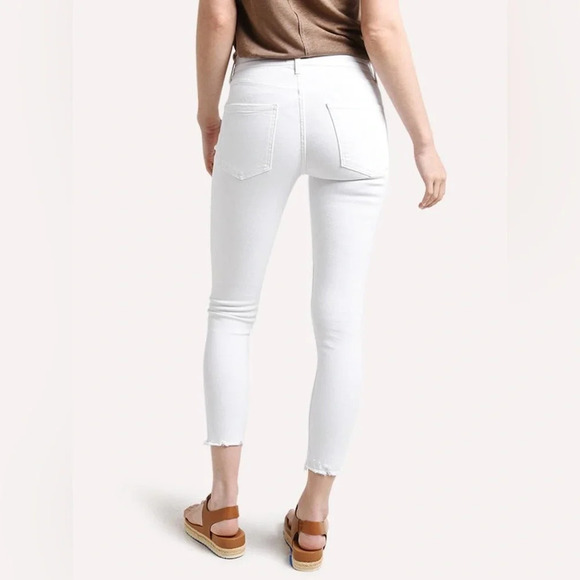 AGOLDE NWOT Sophie High Rise Crop Skinny Jeans in Sanction White - Picture 3 of 9